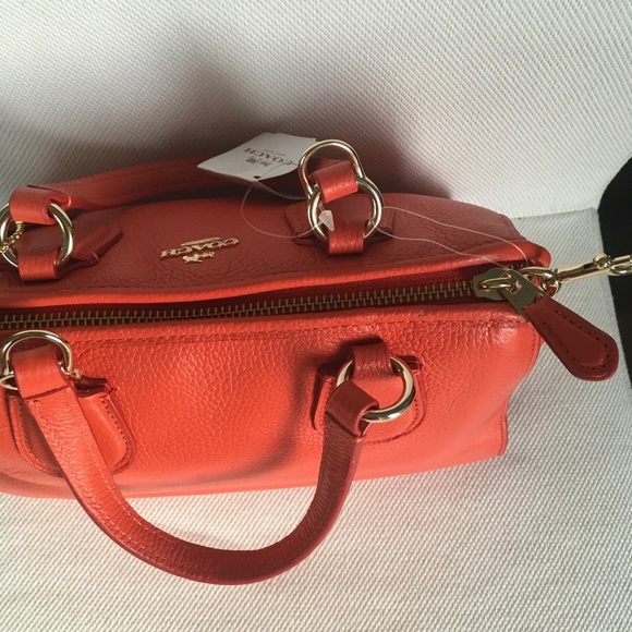 NWT Coach Mini Nolita Satchel In Polished Pebble Leather watermelon - Picture 15 of 16